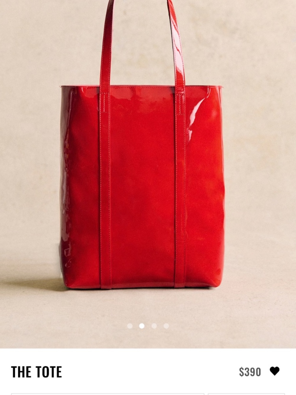Sezane The Tote Patent Red